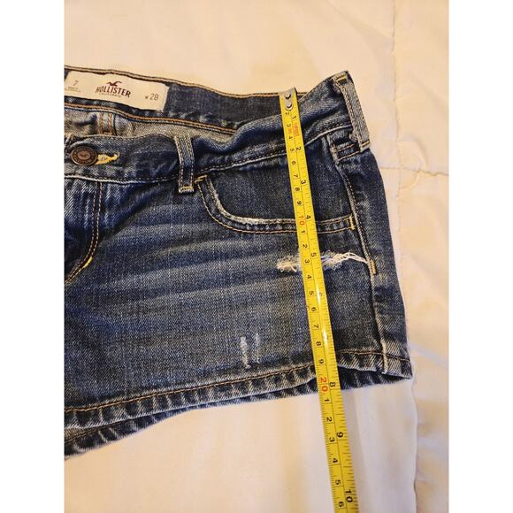 Hollister Jean SoCal Low Stretch Denim Ripped Shorts Sz 7 W 28 Festive Party Y2K - Picture 5 of 7